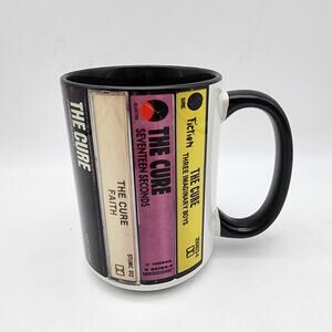 The Cure Coffee Mug Albums Cassette Collection Retro Graphics Handle 15 Oz